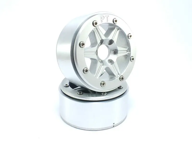 Beadlock Wheels SIXSTAR Silver/Silver 1.9 (2) w/o Hub