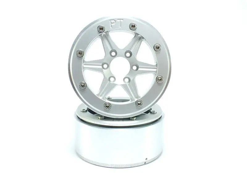 Beadlock Wheels SIXSTAR Silver/Silver 1.9 (2) w/o Hub