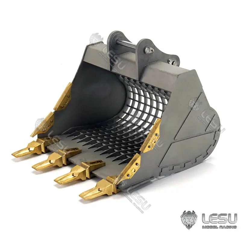 LESU 1/14 Metal RC Excavator 374F Remote Control Hydraulic Digger Model Construction Vehicle Protective Fences Hydraulic Quick Coupler Bucket Trailer Crusher Hammer DIY Parts Lights Motor