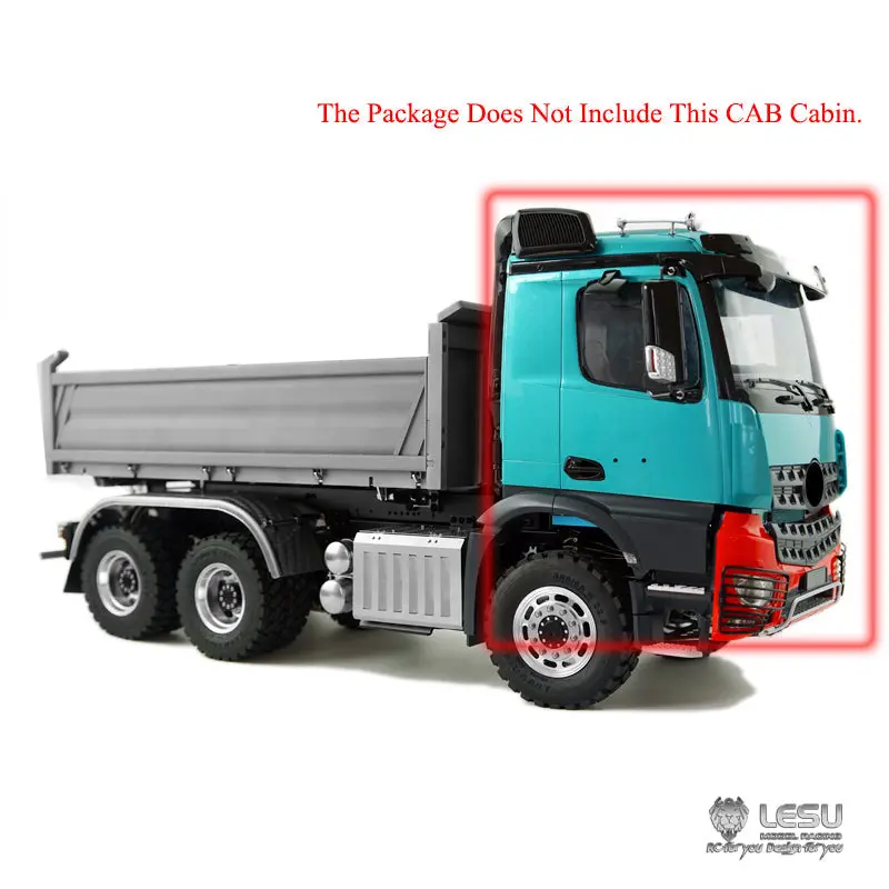LESU 1/14 Scale Remote Controlled 3348 3 Axles 6*6 Dumper Truck CarsMotor Servo ECS Sound and Light System Cabin