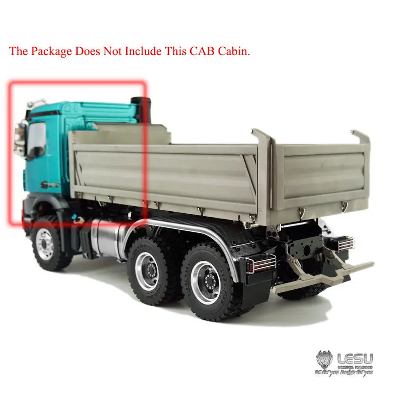 LESU 1/14 Scale Remote Controlled 3348 3 Axles 6*6 Dumper Truck CarsMotor Servo ECS Sound and Light System Cabin
