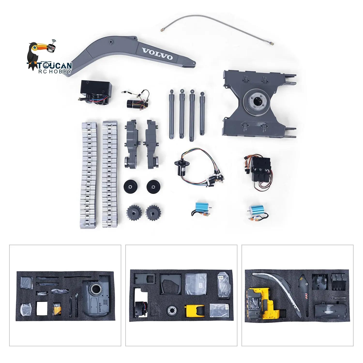 DoubleE EC160E 1/14 RC Excavator Hydraulic Wireless Control Diggers Remote Control Engineering Vehicle Brushless Motor Light Unassembled
