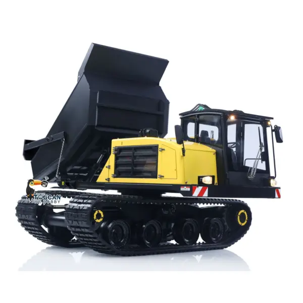 Super Frog 1/14 RC Hydraulic Crawler Dumper Truck T14R RTR Radio Controlled Metal Tracked Tipper Hydraulic Construction Vehicles Frsky X14 Light Electric Wiper