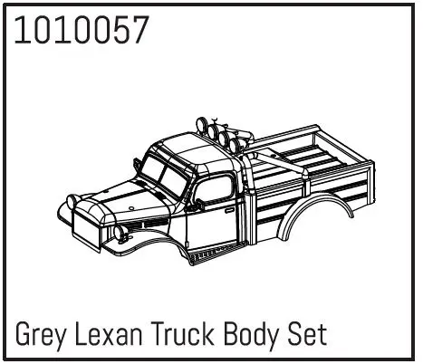Grey Lexan Power Wagon Body Set