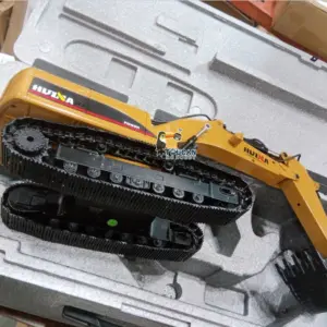 HUINA New Upgrade 580 1/14 Metal Excavator Model Engineering Vehicle Electric Ball Grabber 360 Rotating Shear Claw Sound Lights