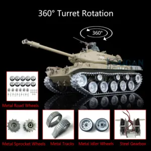 Henglong 1/16 Scale 7.0 Customized Walker Bulldog RTR Remote Control Tank 3839 w/ 360Degrees Rotating Turret Metal Sproket Wheels Tracks