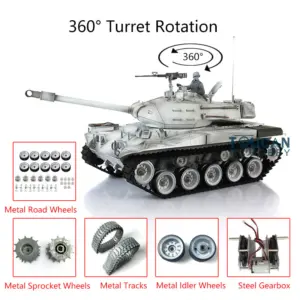 Henglong 1/16 Scale 7.0 Customized Walker Bulldog RTR Remote Control Tank 3839 w/ 360Degrees Rotating Turret Metal Sproket Wheels Tracks