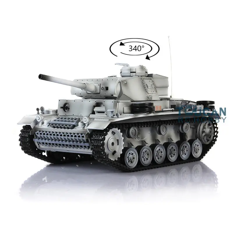 Henglong 1/16 Radio Control Tank Plastic Panzer III L 7.0 Tank 3848 RC Tank w/ Smoking Gearbox Sound Effect Road Wheels Smoking