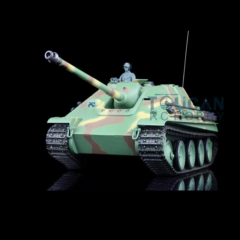 Henglong 1/16 Scale 7.0 Plastic Jadpanther 3869 RTR RC Tank 2.4G w/ BB Shooting Unit Smoking Road Wheels Engine Sound Outdoor Tank