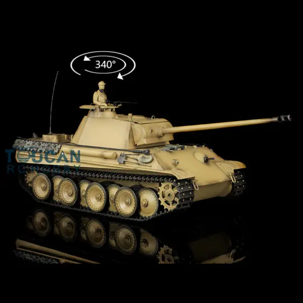 Henglong 1/16 Plastic Radio Control Tank 3879 7.0 German Panther G RTR Tank 2.4G w/ Engine Sound Smoking Gearbox on RC Tank