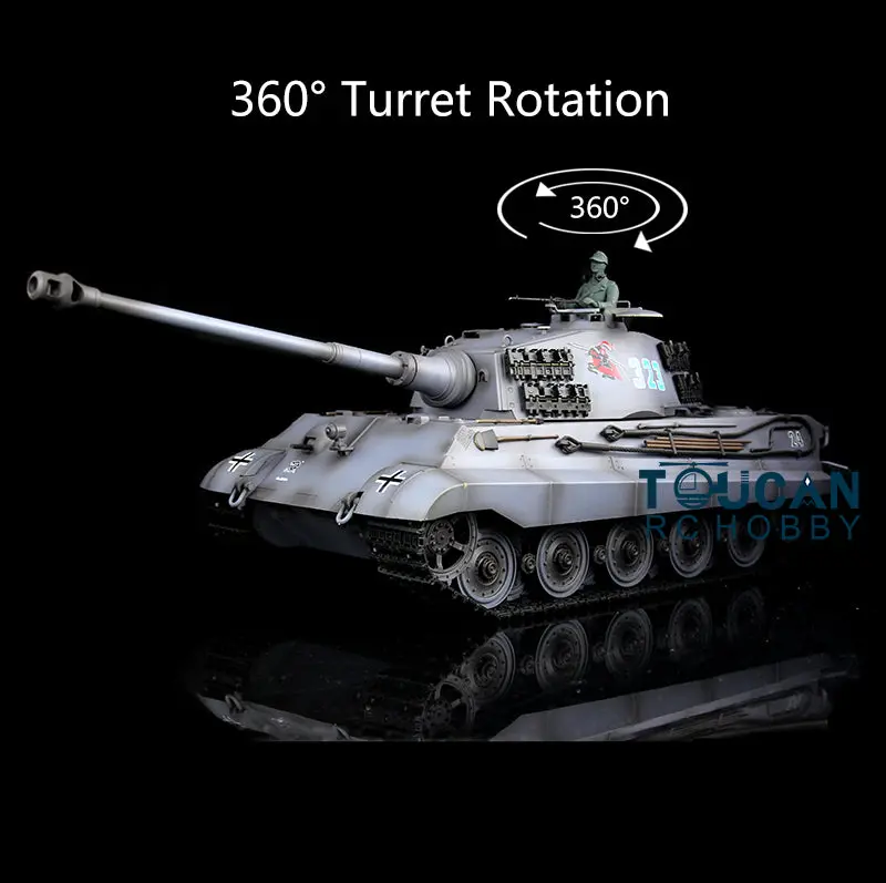 Henglong 1/16 Scale RC Tank German King Tiger 3888A 7.0 Plastic Tank w/ 360Degrees Rotating Turret BB Shooting w/o Barrel Recoil