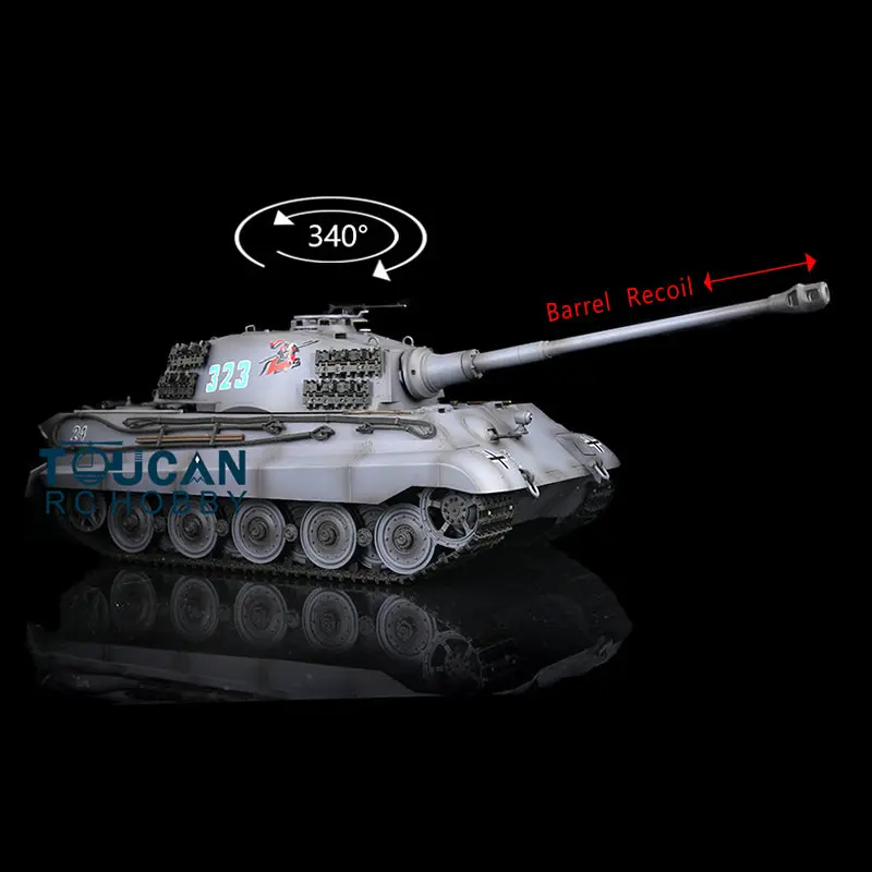 Henglong 1/16 RTR RC Tank 7.0 3888A Plastic German King Tiger w/ Barrel Recoil BB Shooting Gearbox Sound Effect Infrared Battle