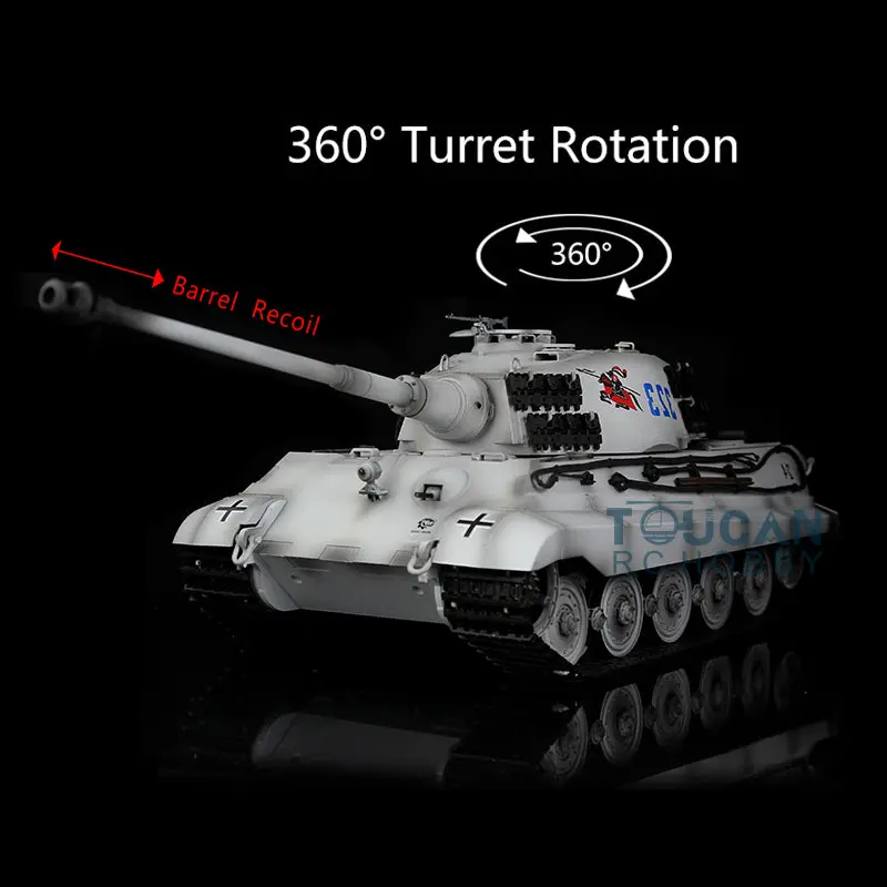 Henglong 1/16 Scale Remote Control Tank 3888A 7.0 Plastic German King Tiger w/ Barrel Recoil 360Degrees Rotating Turret Engine Sound