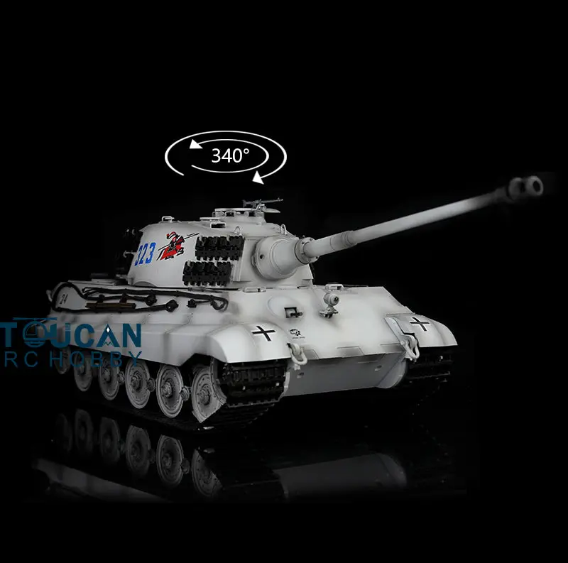 Henglong 1/16 Scale 7.0 3888A Remote Control Tank Plastic German King Tiger w/ BB Shooting Gearbox Sound Effect w/o Barrel Recoil