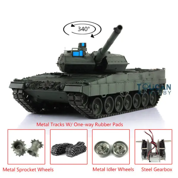 Heng Long 1/16 TK 7.0 Upgraded Ready to Run Leopard2A6 RC Tank 3889 Light Sound Military War Battle Vehicle Birthday Gifts