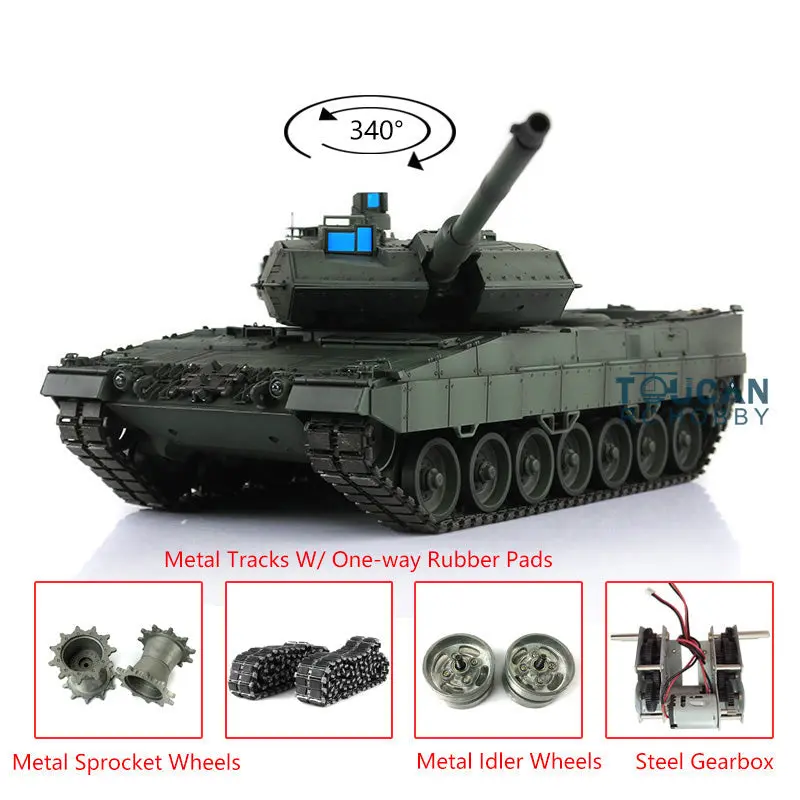 Heng Long 1/16 TK 7.0 Upgraded Ready to Run Leopard2A6 RC Tank 3889 Light Sound Military War Battle Vehicle Birthday Gifts