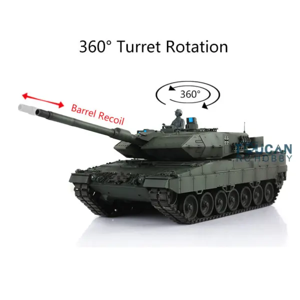 TK7.0 Edition Heng Long Ready to Run 1/16 Leopard2A6 RC Tank 3889 With Recoil Barrel Infrared Main Board Military Vehicle