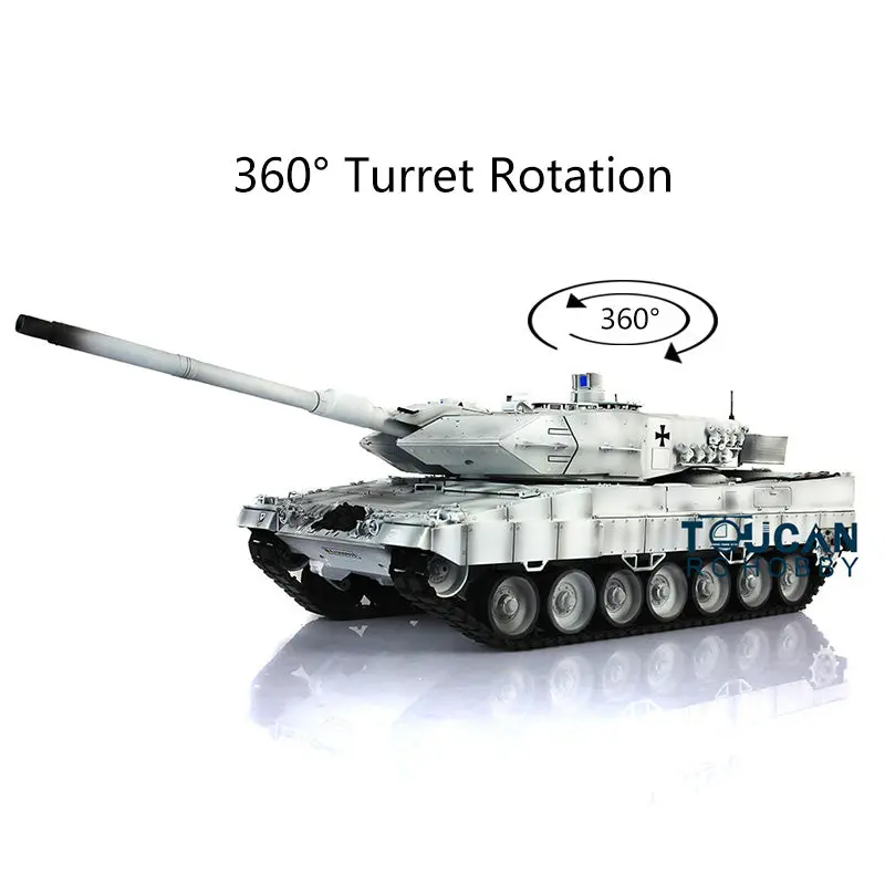2.4Ghz 1/16 Heng Long TK7.0 Leopard2A6 RTR Remote Controller RC Tank 3889 W/ 360Degrees Rotating Turret Infrared Receiver Smoke Unit