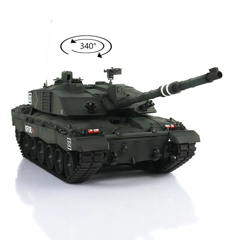 Henglong 1/16 Scale 7.0 2.4Ghz Plastic Ver British Challenger II RTR RC Tank Model 3908 340 Turret BB Shooting Unit IR