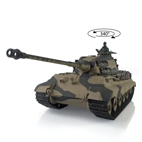 Henglong 1/16 RTR RC Tank 7.0 3888A Plastic German King Tiger w/ Barrel Recoil BB Shooting Gearbox Sound Effect Infrared Battle