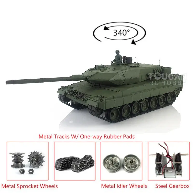 Heng Long 1/16 TK 7.0 Upgraded Ready to Run Leopard2A6 RC Tank 3889 Light Sound Military War Battle Vehicle Birthday Gifts