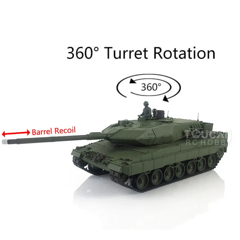TK7.0 Edition Heng Long Ready to Run 1/16 Leopard2A6 RC Tank 3889 With Recoil Barrel Infrared Main Board Military Vehicle