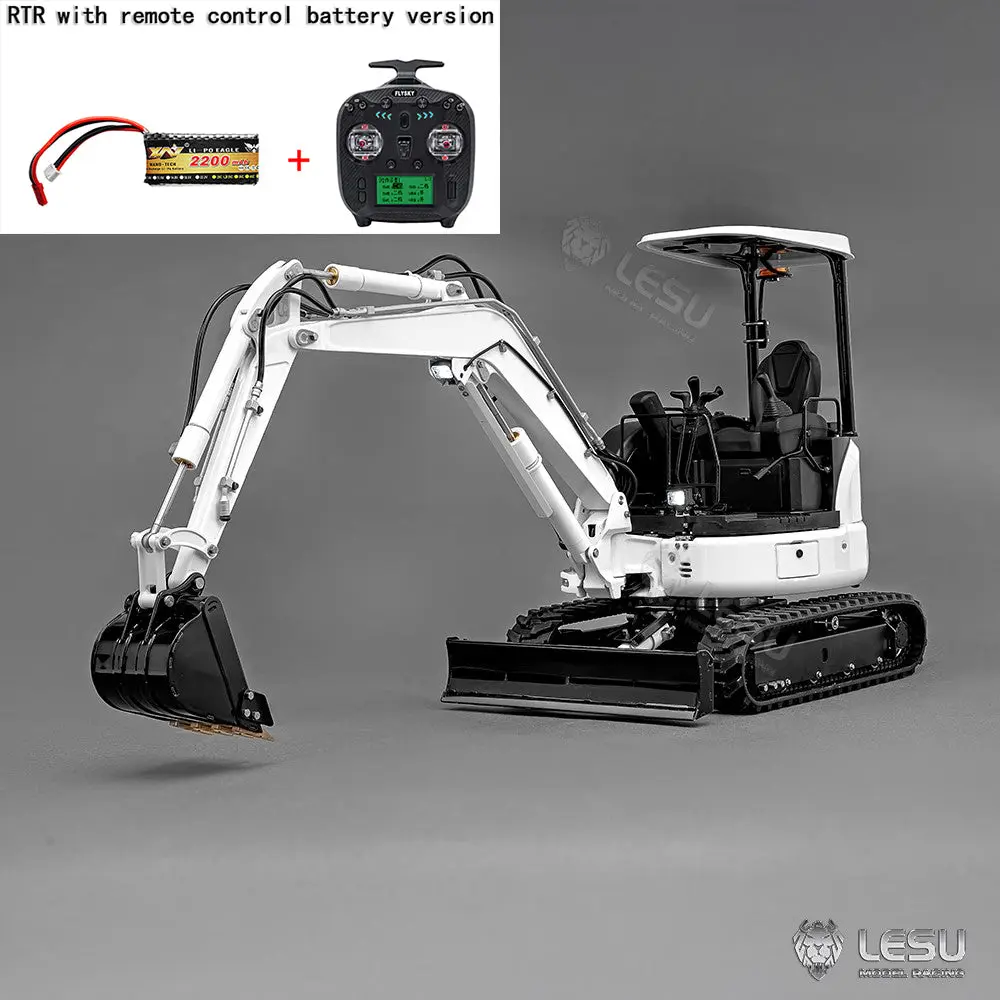 Metal LESU PC30 1/14 RC Hydraulic Excavator Mini Pump 6CH Plunger-type Valve Remote Control Digger RTR Flysky ST8 Radio Battery