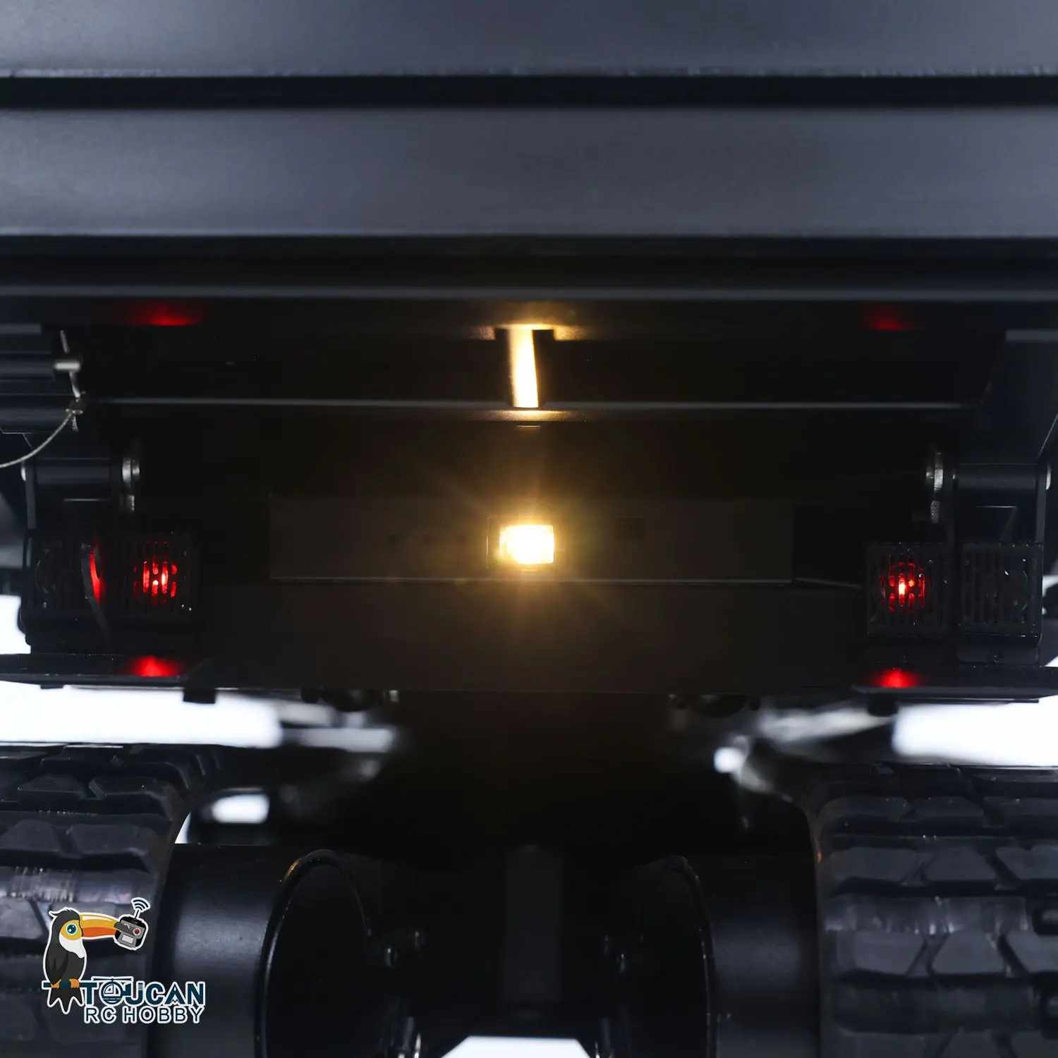 Super Frog 1/14 RC Hydraulic Crawler Dumper Truck T14R RTR Radio Controlled Metal Tracked Tipper Hydraulic Construction Vehicles Frsky X14 Light Electric Wiper