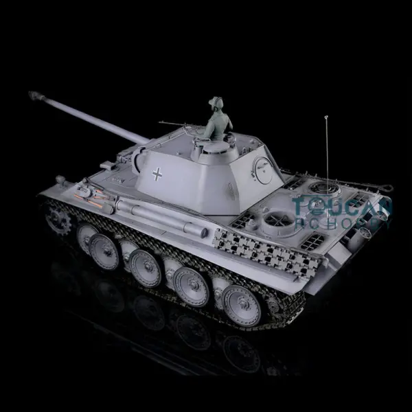 Henglong 1/16 RC Tank 7.0 3879 Customized German Tank Panther G RTR Tank w/ 360Degrees Rotating Turret Barrel Recoil Metal Road Wheel