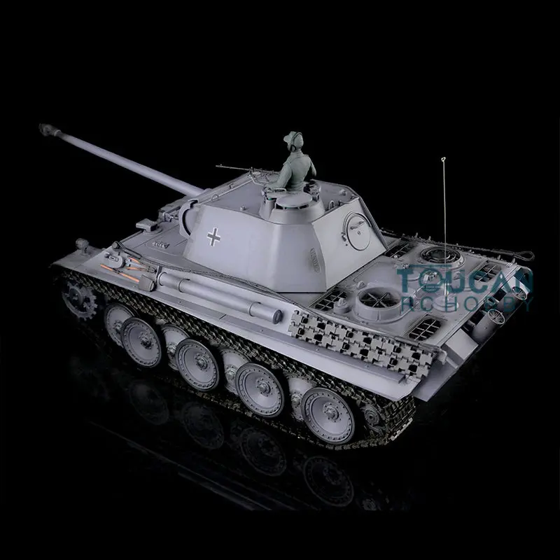 Henglong 1/16 RC Tank 7.0 3879 Customized German Tank Panther G RTR Tank w/ 360Degrees Rotating Turret Barrel Recoil Metal Road Wheel