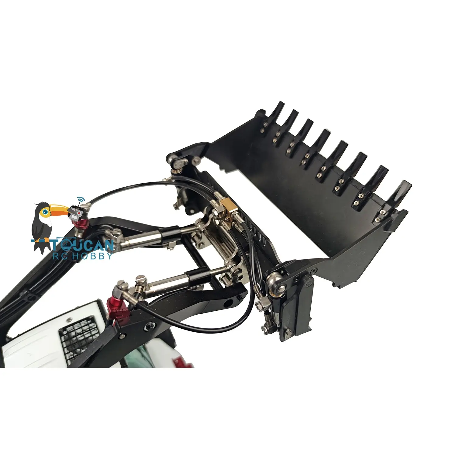 LESU 1/14 Aoue LT5H Wheeled Skid-Steer RC Hydraulic Loader Model Sound Lights Wheel Metal Sieve Bucket Gripper Hay Clamp Cleaner