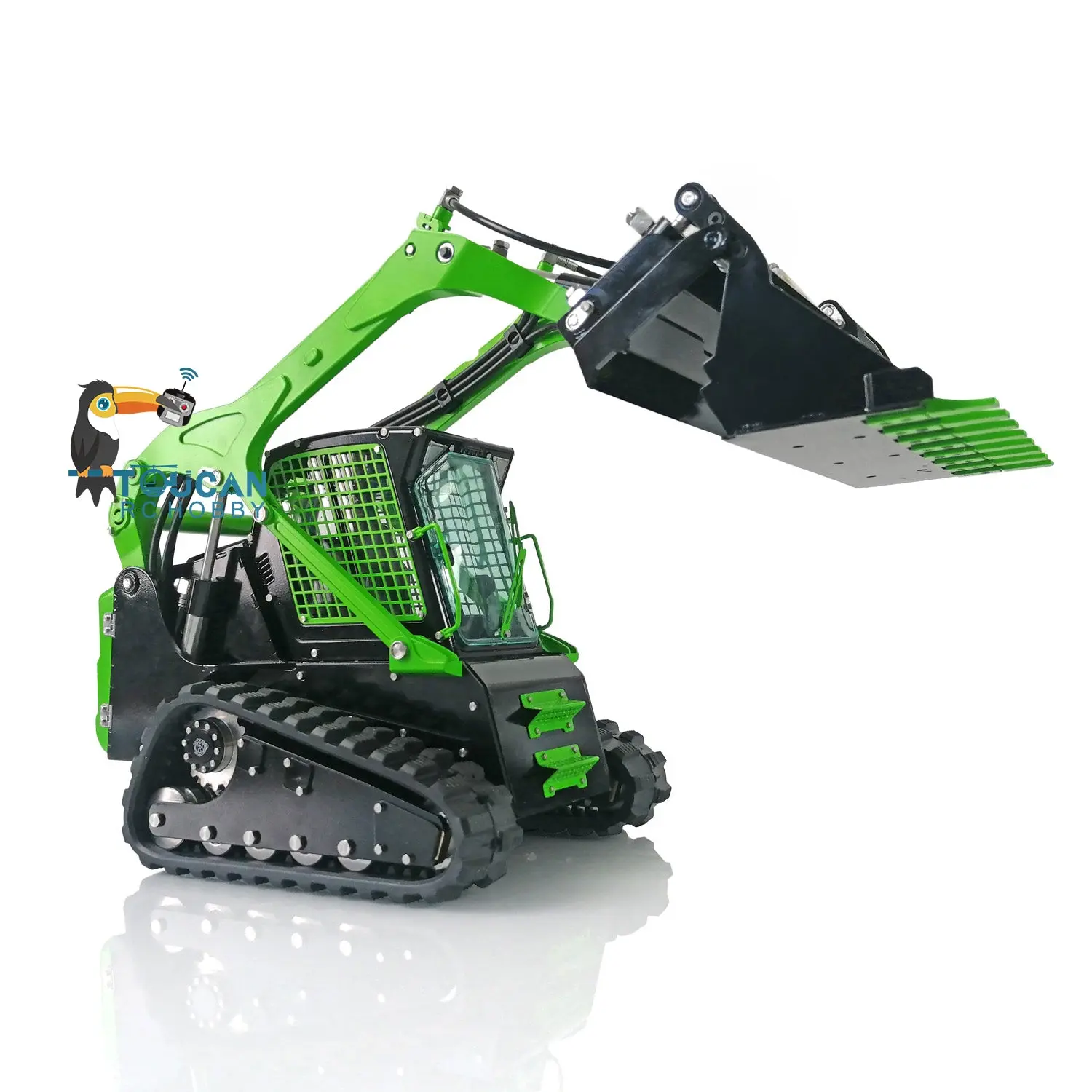 LESU 1/14 Metal RC Loader Aoue-LT5 KIT Hydraulic Tracked Skid-Steer Construction Vehicle Lights Sound Fork Sieve Bucket Gripper Ripper Trailer DIY Model