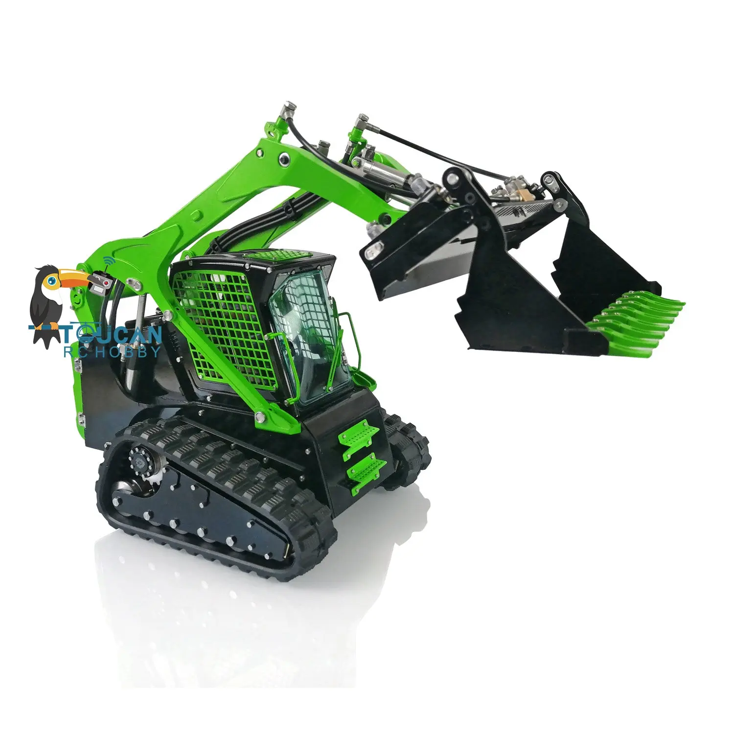 Customized LESU 1:14 RC Hydraulic Aoue-LT5 Tracked Skid-Steer Loader Metal RTR Model fork Bucket Sieve Bucket Gripper Clamp Trailer Upgrade Parts