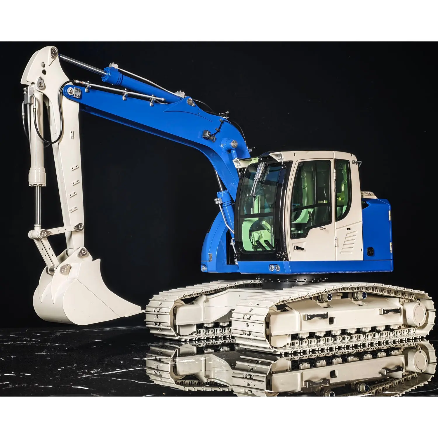 JDM-208 1/14 Metal RC Hydraulic Tracked Excavator R920 3CH 2Arms Remote Control Digger Model Flysky ST8 Radio No Sounds RTR