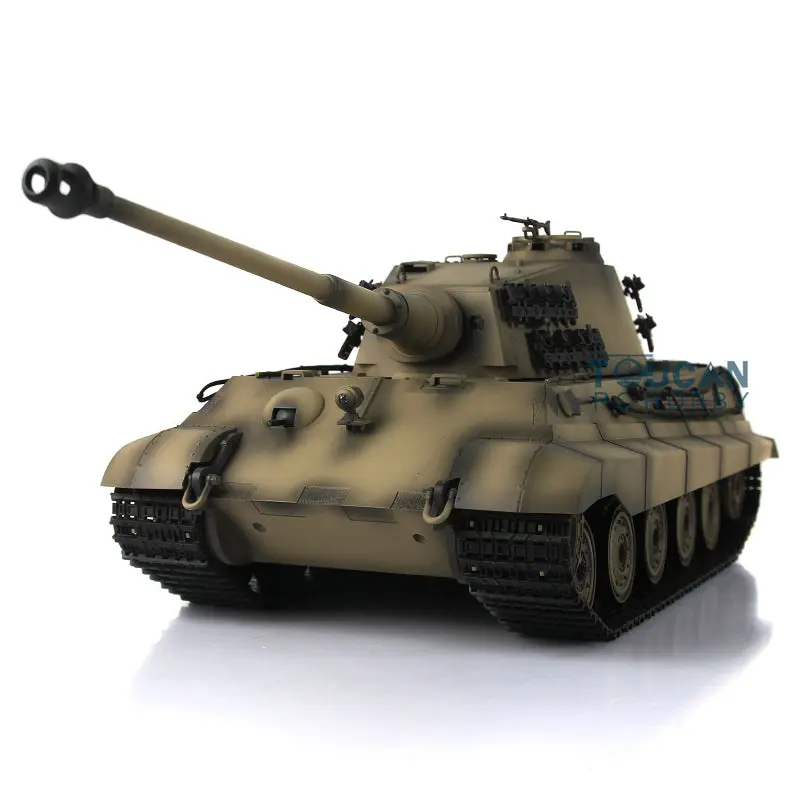Henglong 2.4G RC Tank 1/16 7.0 3888A German King Tiger Radio Control Tank w/ Metal Track Idler Sproket Wheels Barrel Recoil