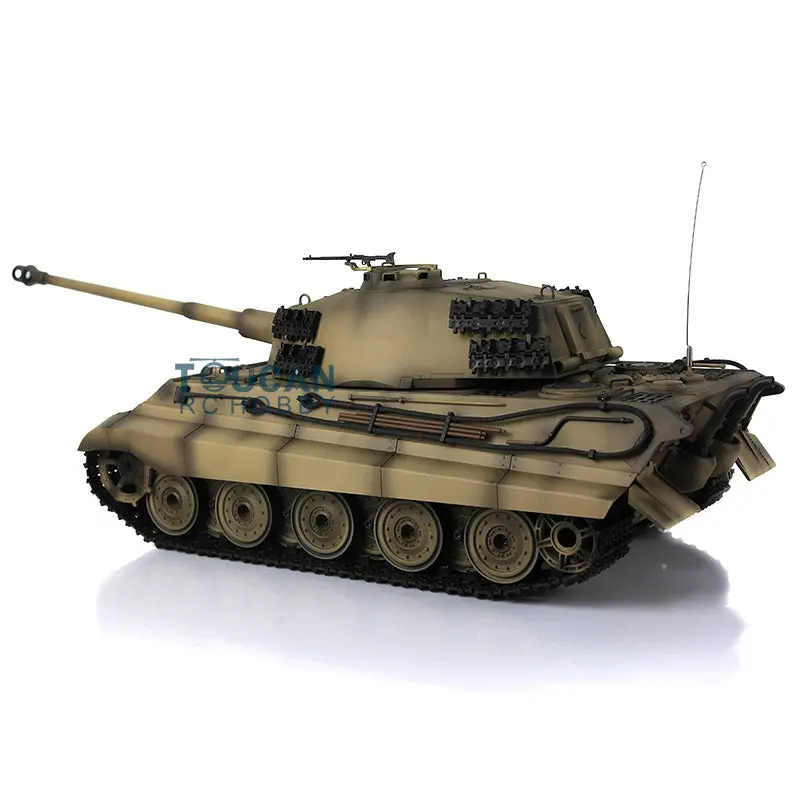 Henglong 2.4G RC Tank 1/16 7.0 3888A German King Tiger Radio Control Tank w/ Metal Track Idler Sproket Wheels Barrel Recoil