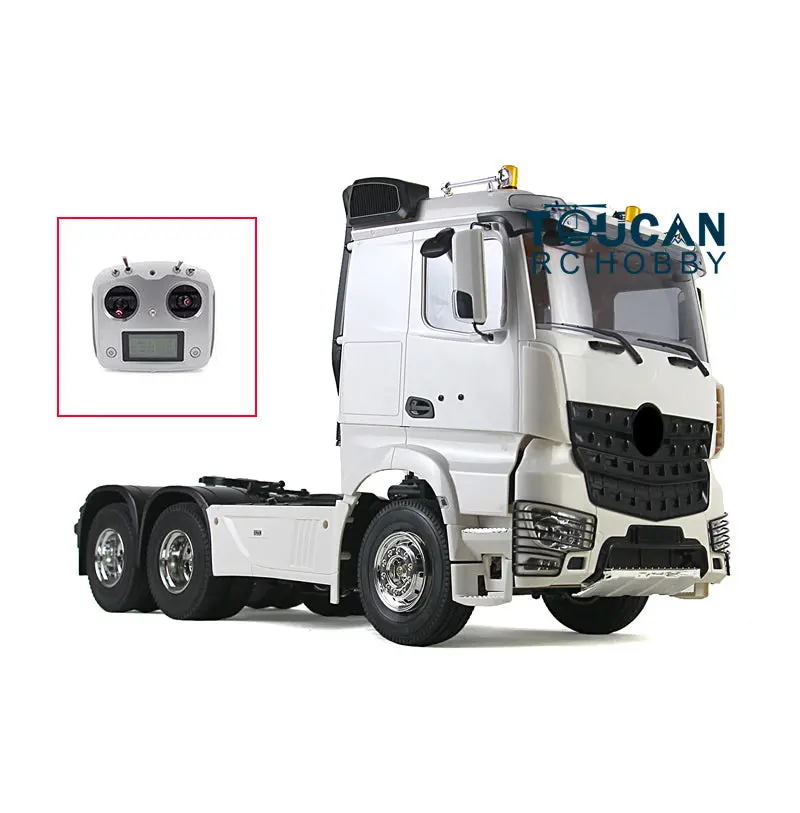 1/14 3 Axles Low Top RC Tractor Radio Controlled Truck Trailer KIT DIY Model 35T Motor Eletric Construction Vehicle