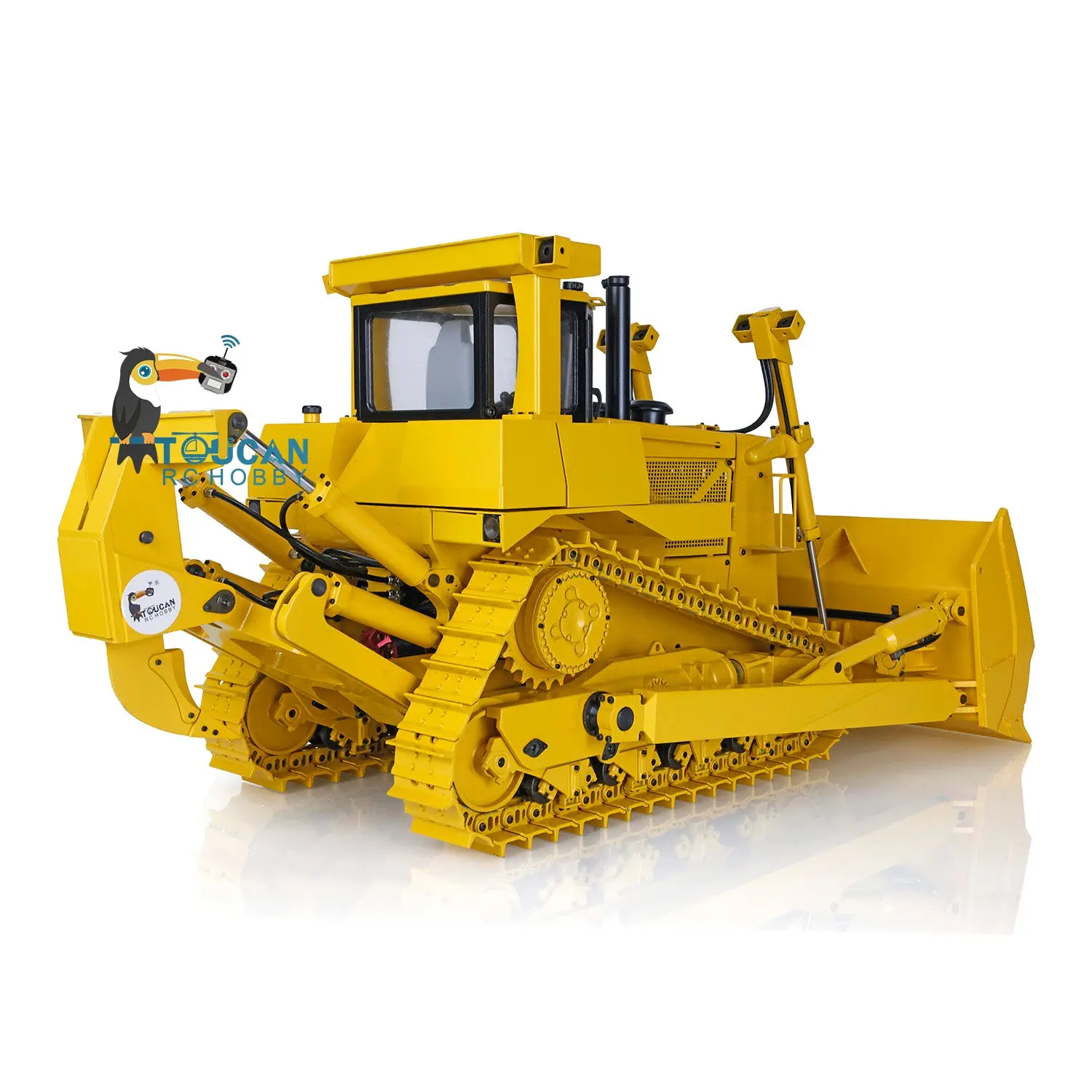 JDModel 1/14 Metal RC Hydraulic Bulldozer DXR2 Remote Controlled Earth Moving Machine Model JDM-201 New Sound System Light ST8 Remote Controller Motor Battery