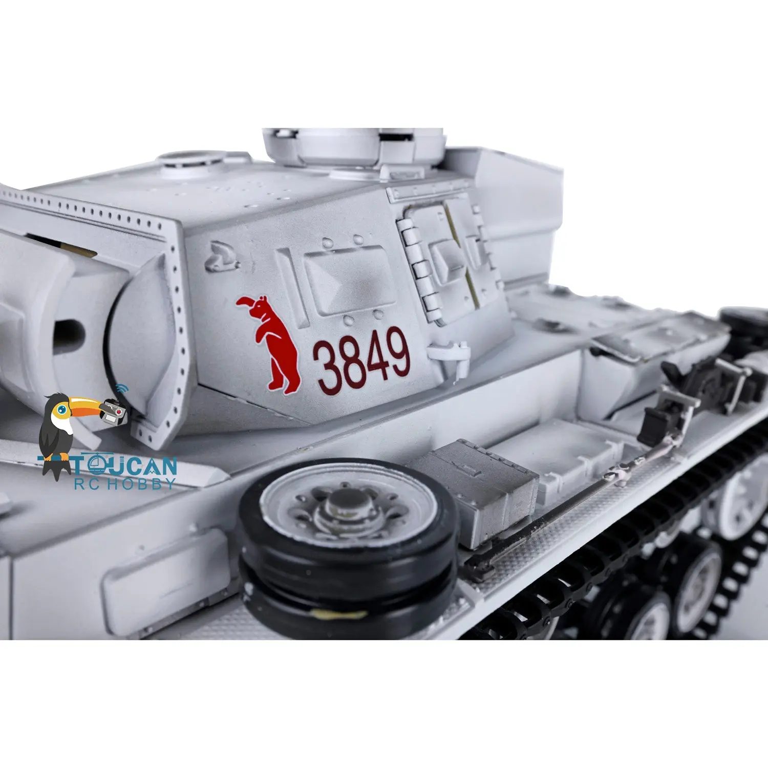 Henglong 1/16 Snow 7.0 Customized Panzer III H RTR RC Tank 3849 Metal Wheels Tracks Barrel Radio Controller 360 Degree Turret Rotation Infrared Combating Transmitter Receiver