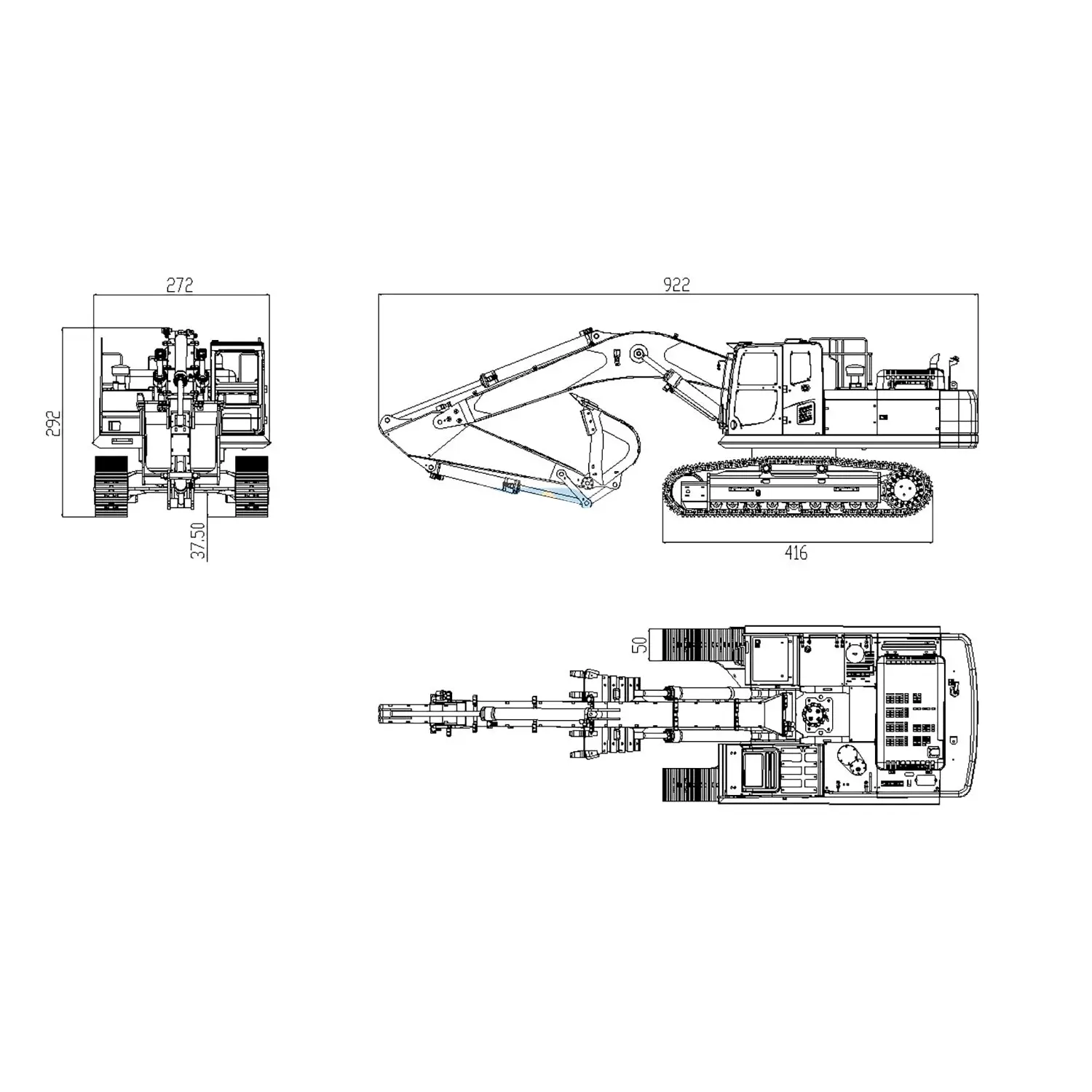 BEST SELLING 360 DIM-H3 1/12 Scale Hydraulic RC Excavator Light System Motor Servo ESC Main Boom Metal Bucket Assembled