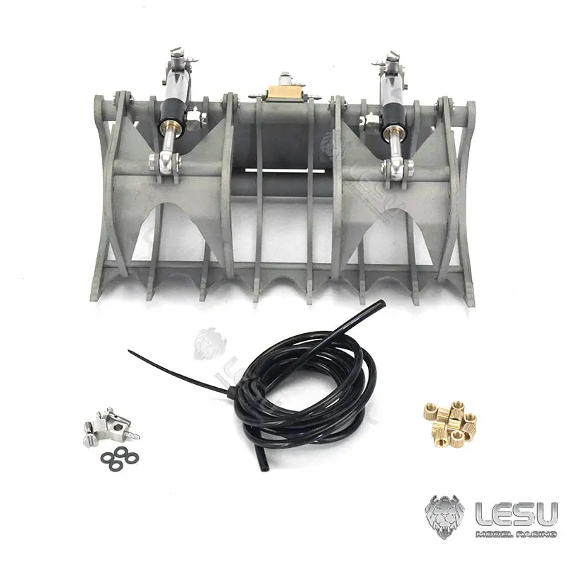 LESU 1/14 RC Tracked Skid-Steer Loader Aoue LT5 Metal Hydraulic DIY Model Gripper Dozer Hay Clamp Dozer Blade Gripper Sweeper Hay Clamp