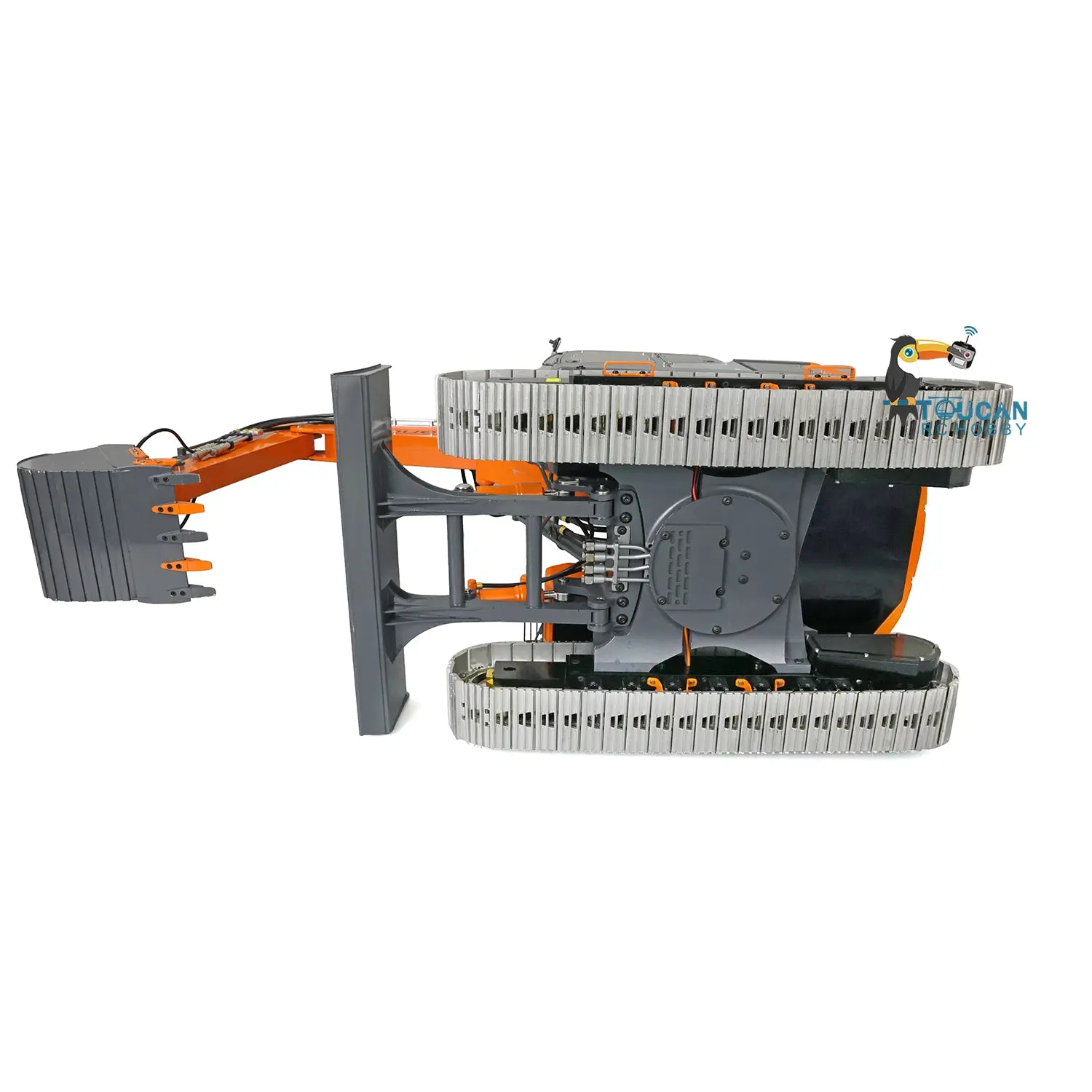 LESU Painted 1/14 Metal Aoue ET26L Hydraulic RC Excavator Three-section Ripper Bucket Tree Digging Tool Compactor Trailer Crusher