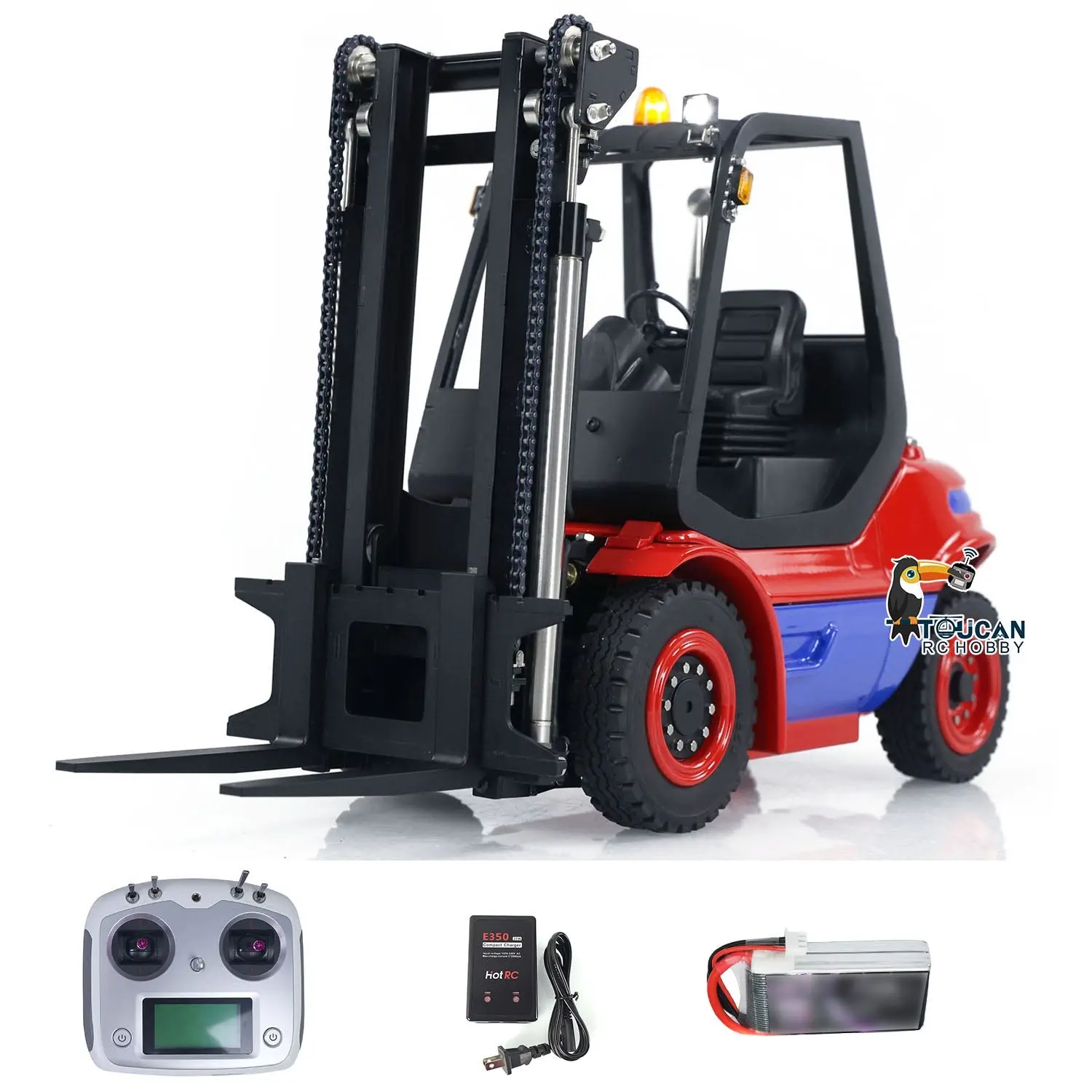 1/14 Metal LESU Assembled and Painted RC RTR Model forklift Truck Light Sound Motor Servo ESC Flysky FS Transmitter Receiver