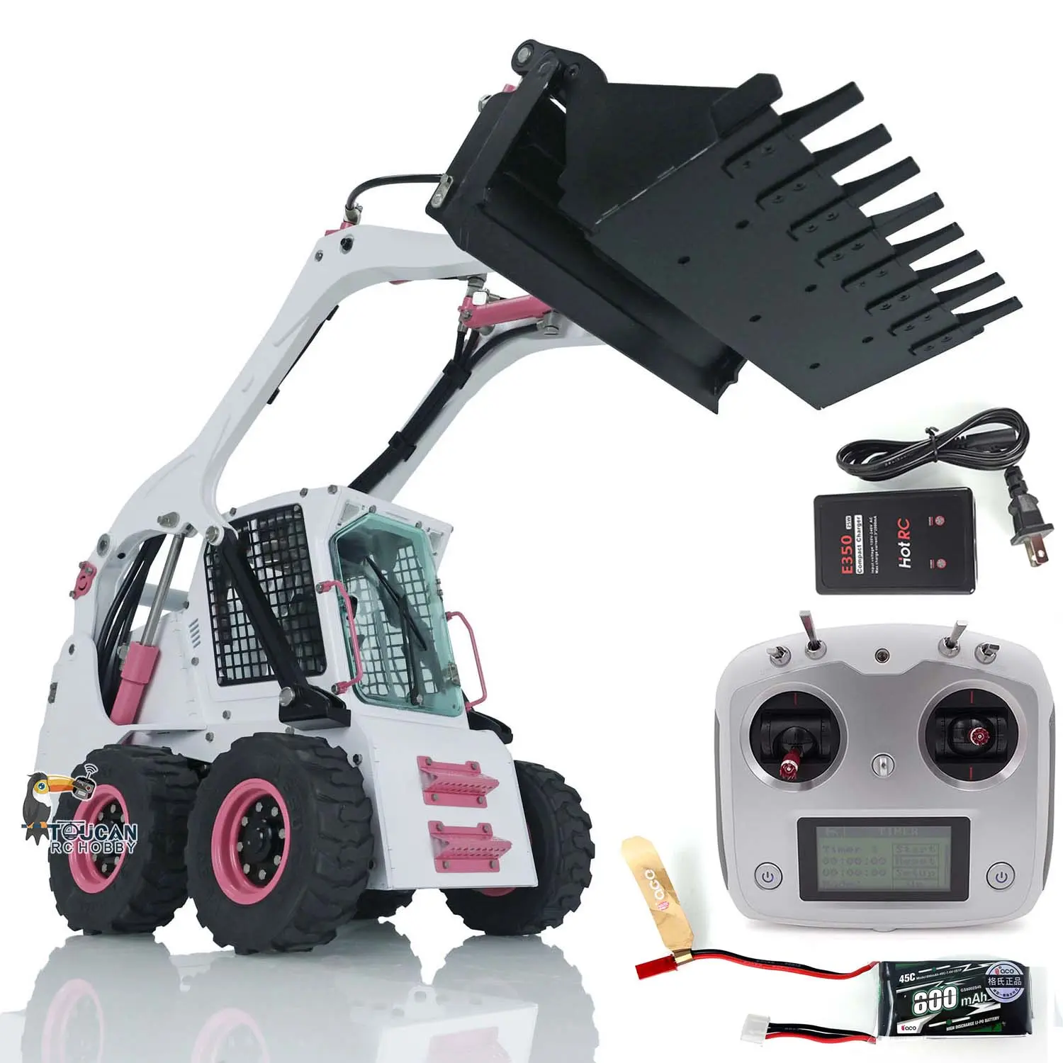 Customized LESU Hydraulic RC Loader Aoue LT5H 1/14 Wheeled Skid-Steer I6S Radio Car Metal Booms Ready to Go Finished Gifts Toy