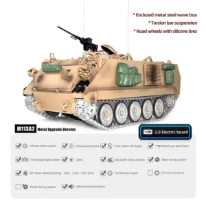 TD 1/16 RC Tank M2412-C M113A2 APC Infrared Turret Rotary 360 Degree Remote Control Electric Military Vehicle Metal Wheels