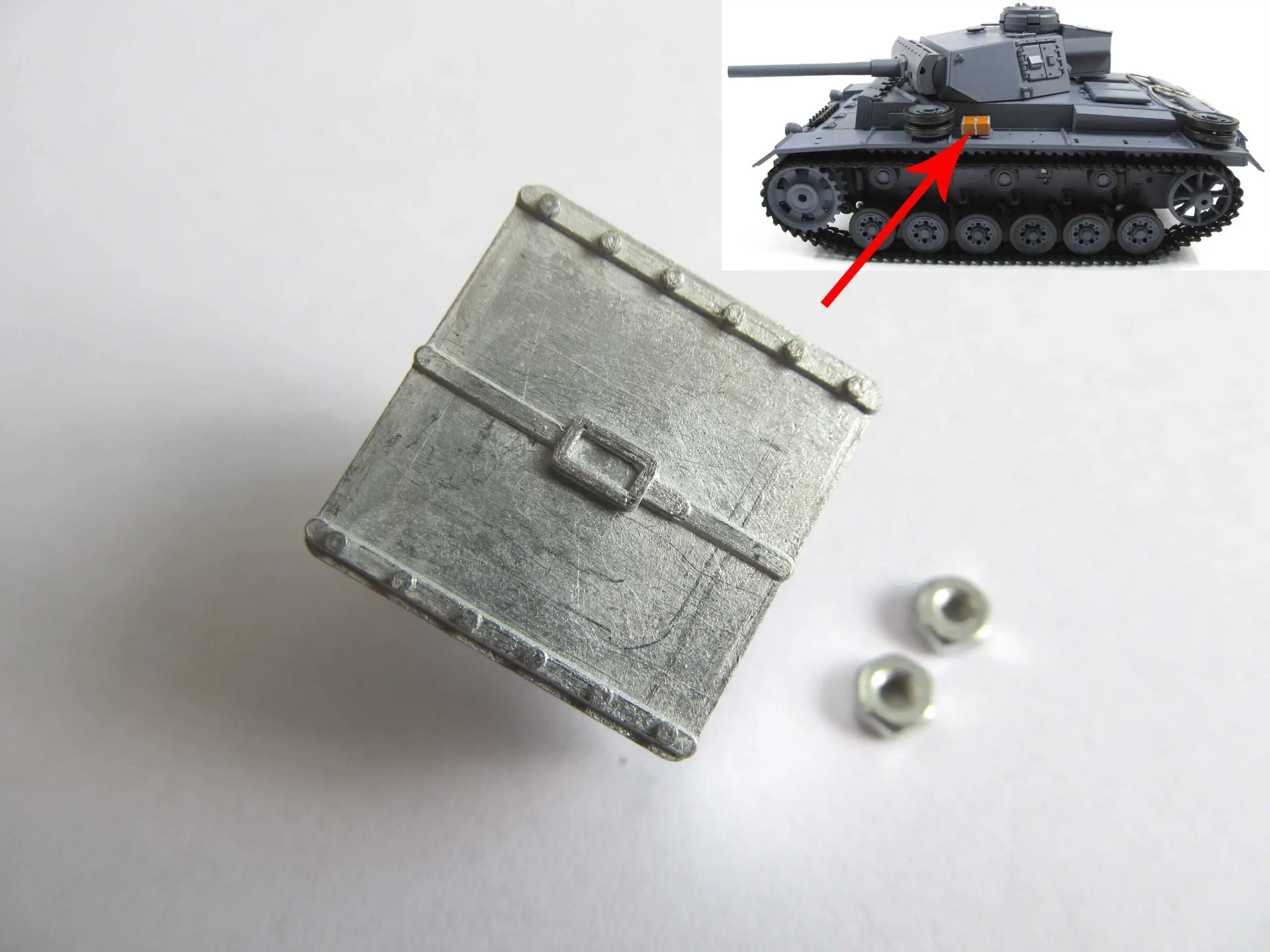 1/16 Mato Radio Controlld RTR Tank German Panzer III Metal Spare Part Fire Extinguisher Upper Hull Box Bar Front Plate