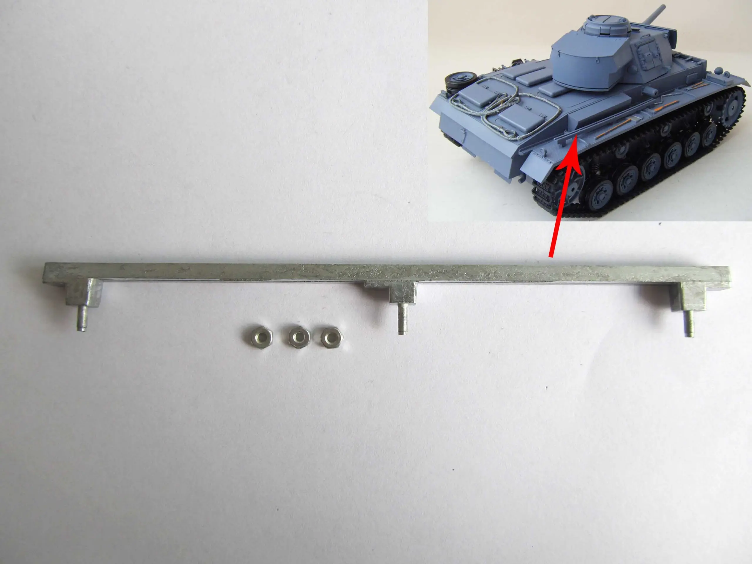 1/16 Mato Radio Controlld RTR Tank German Panzer III Metal Spare Part Fire Extinguisher Upper Hull Box Bar Front Plate