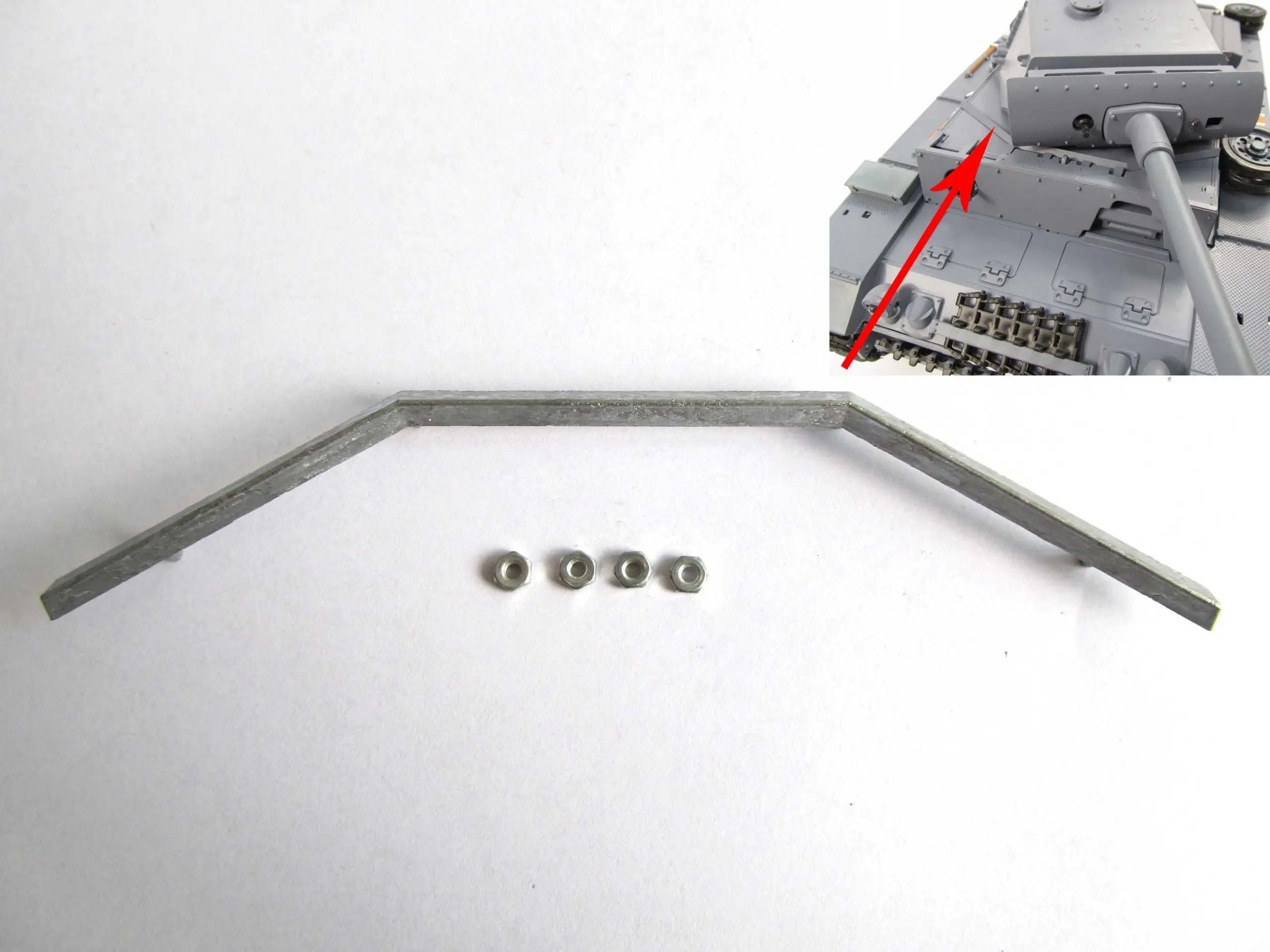 1/16 Mato Radio Controlld RTR Tank German Panzer III Metal Spare Part Fire Extinguisher Upper Hull Box Bar Front Plate