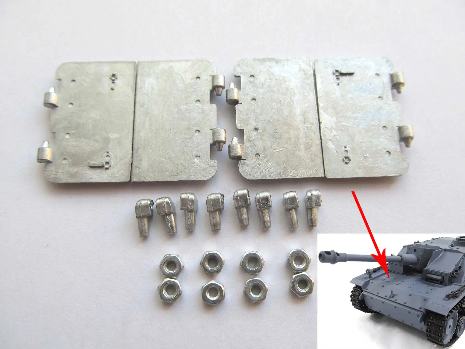 Mato 1/16 Metal Accessory BB Shooting Upper Hull Smoke Launcher Handrail Radio Controlled RTR Tank German Panzer III