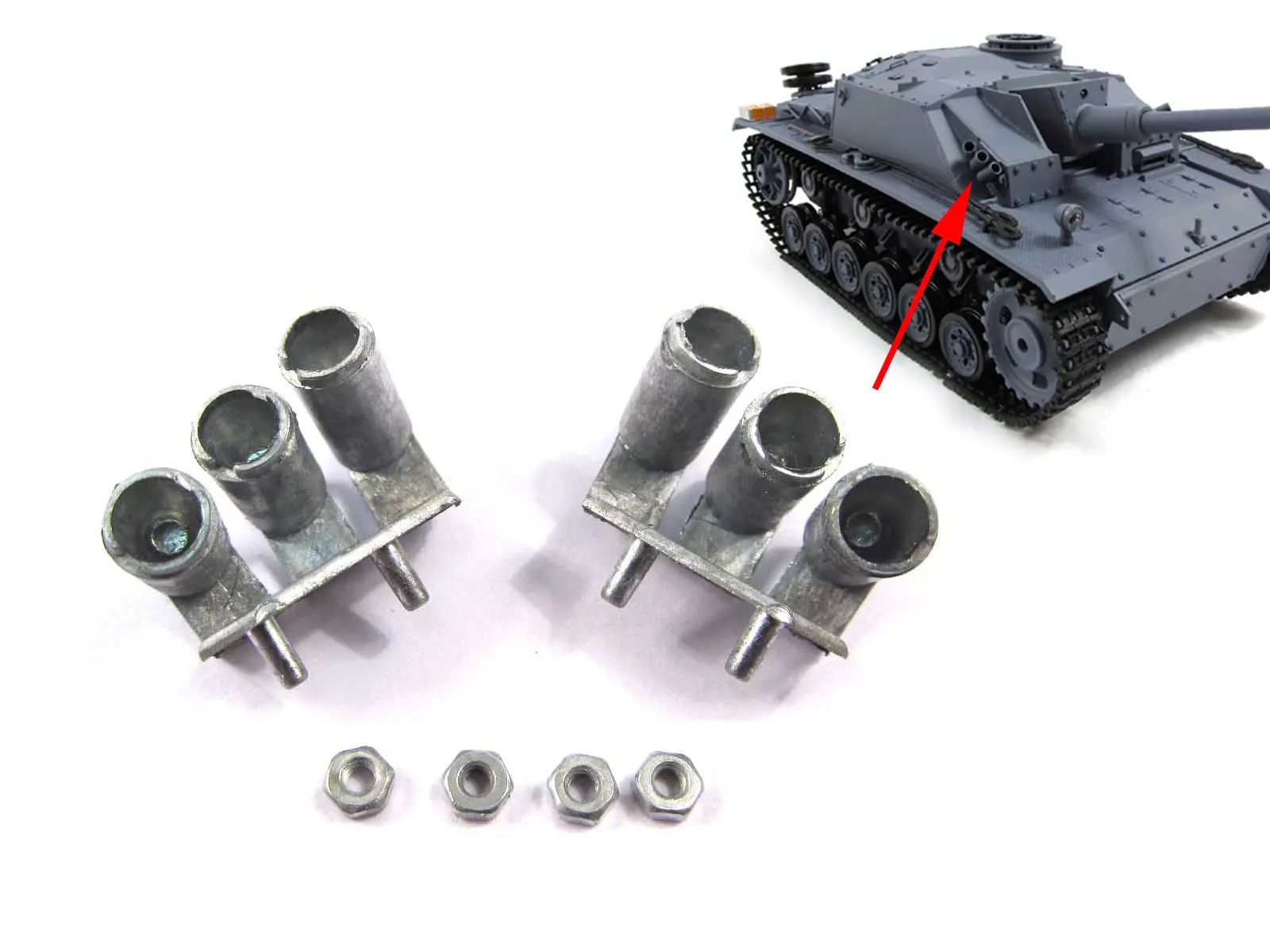 Mato 1/16 Metal Accessory BB Shooting Upper Hull Smoke Launcher Handrail Radio Controlled RTR Tank German Panzer III